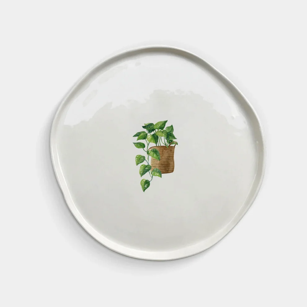 Fusska Handmade Ceramics - Set Of 6 Leaf Plates