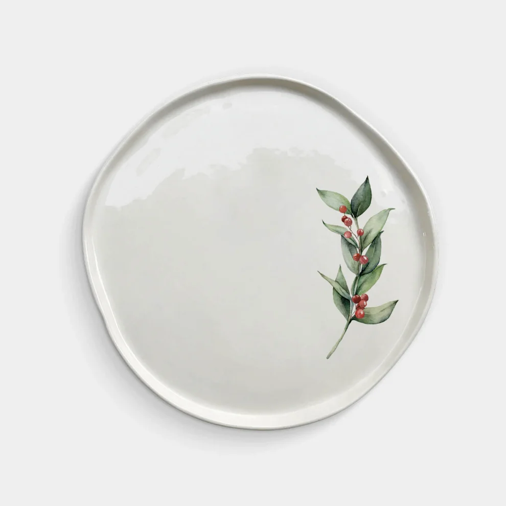 Fusska Handmade Ceramics - Set Of 6 Leaf Plates