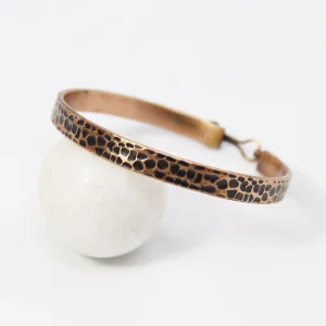 Tılsım Handmade Copper Antique Hammered Bracelet
