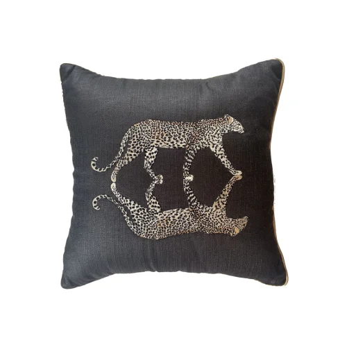 Boom Bastık - Woven Leopard Printed Pillow