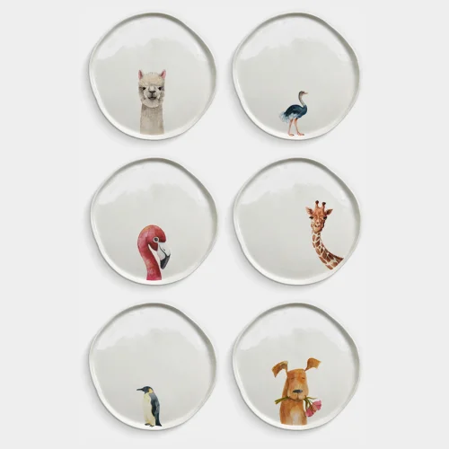 Fusska Handmade Ceramics - 6 Pet Plates