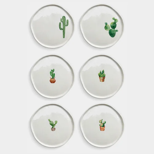 Fusska Handmade Ceramics - 6 Cactus Plate