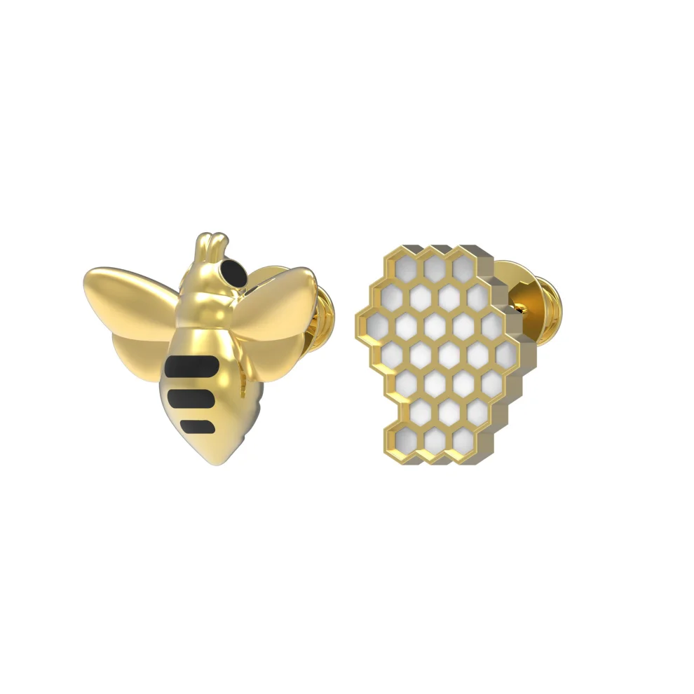 Metalmorphose - Bee & Honeycomb Pin Set