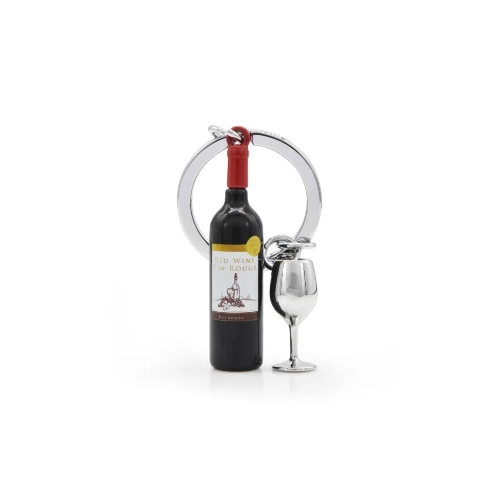 Metalmorphose - Wine & Glass Keychain