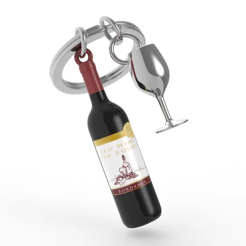 Metalmorphose - Wine & Glass Keychain