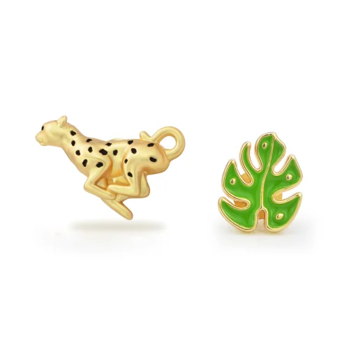 Metalmorphose - Leopard & Tropical Leaf Pin Set