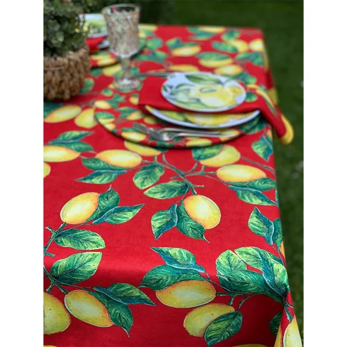Vervain Home - Limoncello Rosso Rectangular Tablecloth