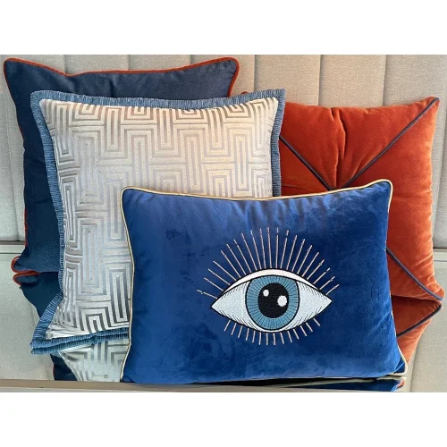 Boom Bastık - Rectangle Woven Eye Printed Velvet Pillow