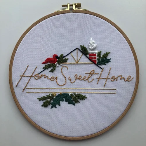 Granny's Hoop - Home Sweet Home Embroidery Hoop Art