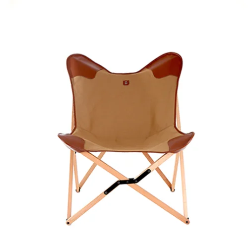 Marbre Home - Safari Canvas And Leather Tripolina Folding Chair