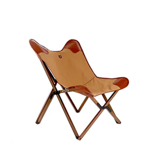 Marbre Home - Safari Canvas And Leather Tripolina Folding Chair Wood