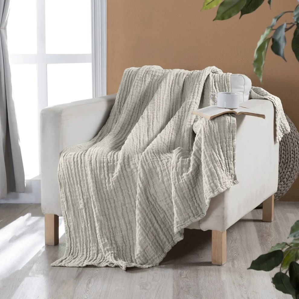 Miespiga - Rustic 3 Ply Linen Double Sided Super Soft Breathable Throw