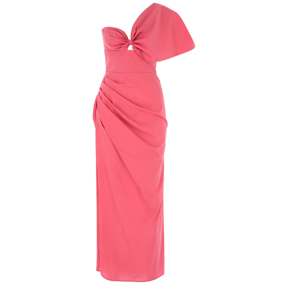 Ayse Bener - Stretch - Cotton Poplin One Shoulder Draped Dress
