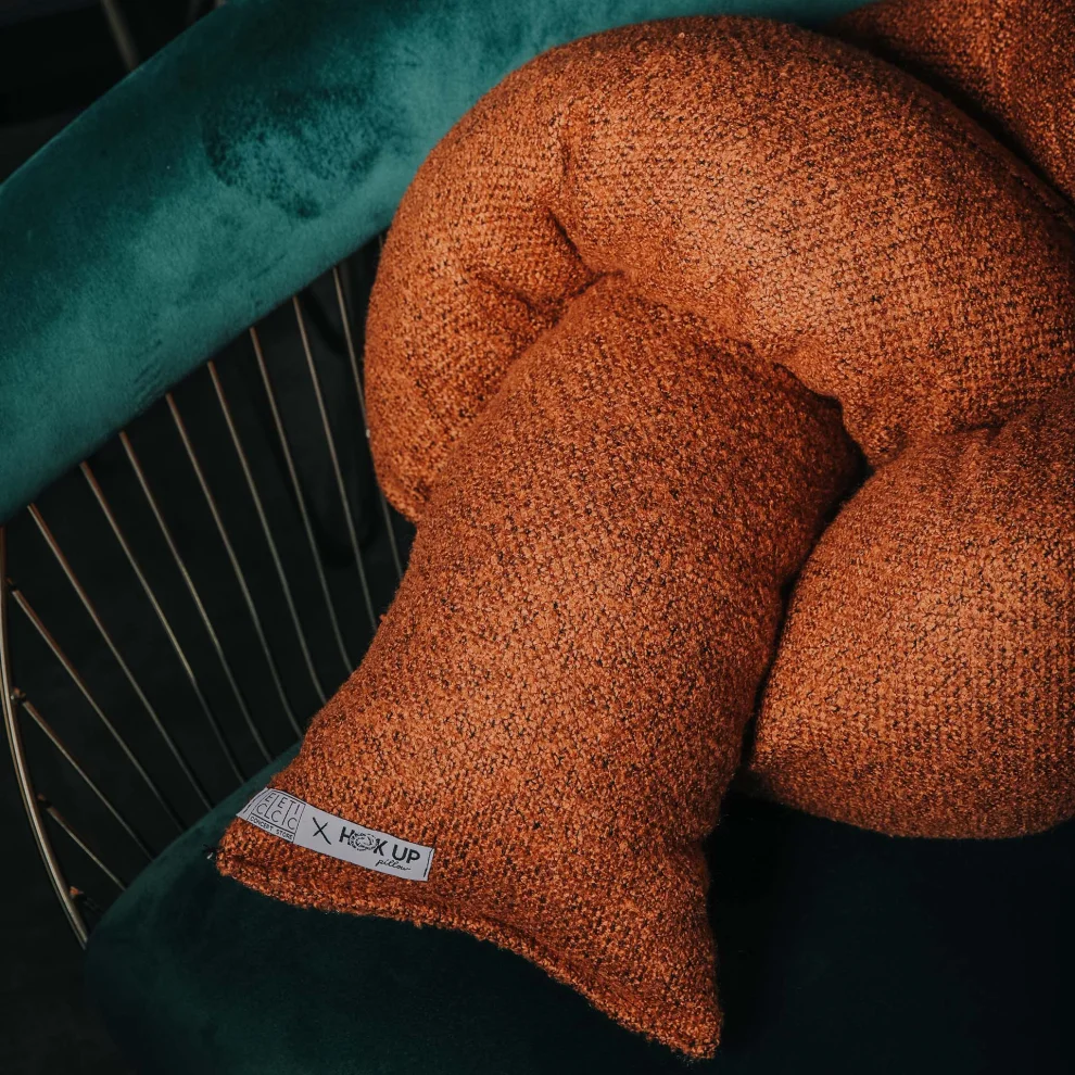 Hook Up Pillow - Eclectic Brick Colored Pillow