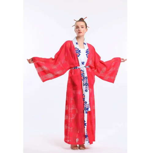 Masuwerte - Kimono Geniş Kol Pareo Uzun