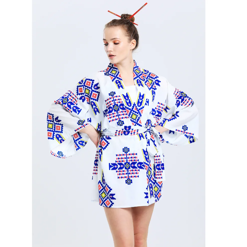 Masuwerte - Kimono Patterned Pareo Short - Il