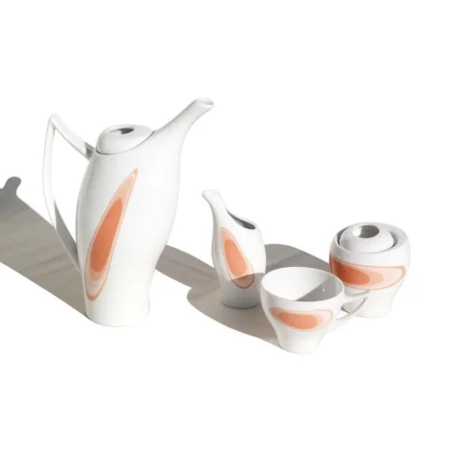 Niche - El Yapımı Chodziez Kropla Porselen Modern Tasarımlı Kahve Seti