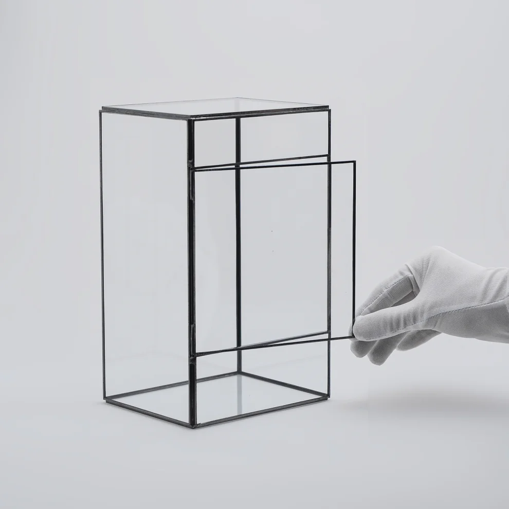 El Crea Designs - Geometric Glass Covered Terrarium Fanus