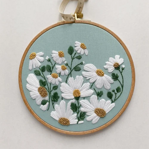 Granny's Hoop - Daisies Embroidery Hoop Art