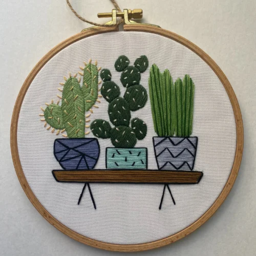 Granny's Hoop - Plants Embroidery Hoop Art -vı