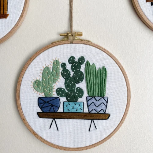 Granny's Hoop - Plants Embroidery Hoop Art -vı