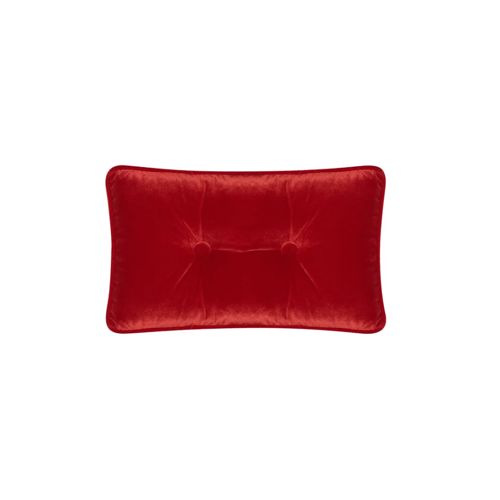Alpaq Studio - Button Detailed Rectangle Velvet Pillow - Ill