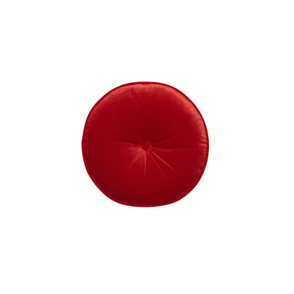 Alpaq Studio - Button Detailed Round Velvet Pillow