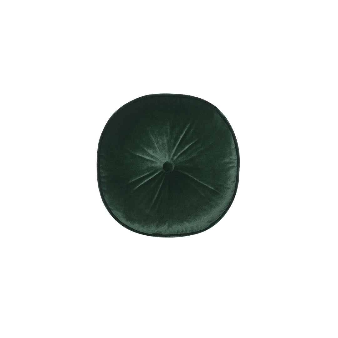 Button Detailed Round Velvet Pillow - Il