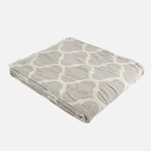 Miespiga - Damask Design Double Sided Jacquard Linen Cotton Woven Breathable All Season Pique Bedspread
