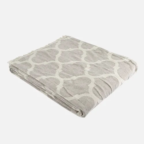 Miespiga - Damask Design Double Sided Jacquard Linen Cotton Woven Breathable Pique Bedspread