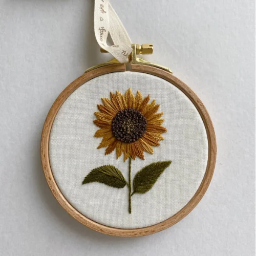 Granny's Hoop - Sunflower Embroidery Hoop Art