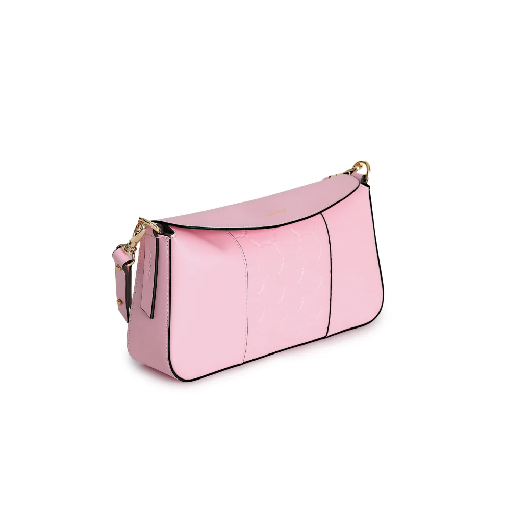 Mianqa - Vegan Apple Leather Shoulder Bag Rose Pink