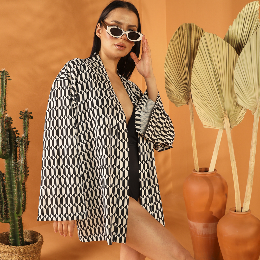 Monochrome Mini Kimono