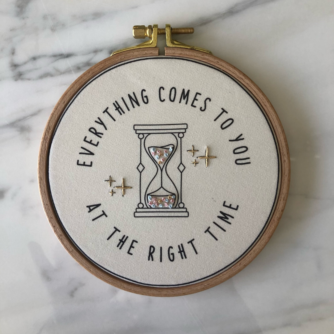 Time Embroidery Hoop Art