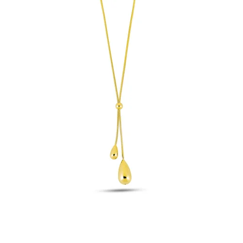 Lidya Dilmener - Chain Drop Gold Necklace