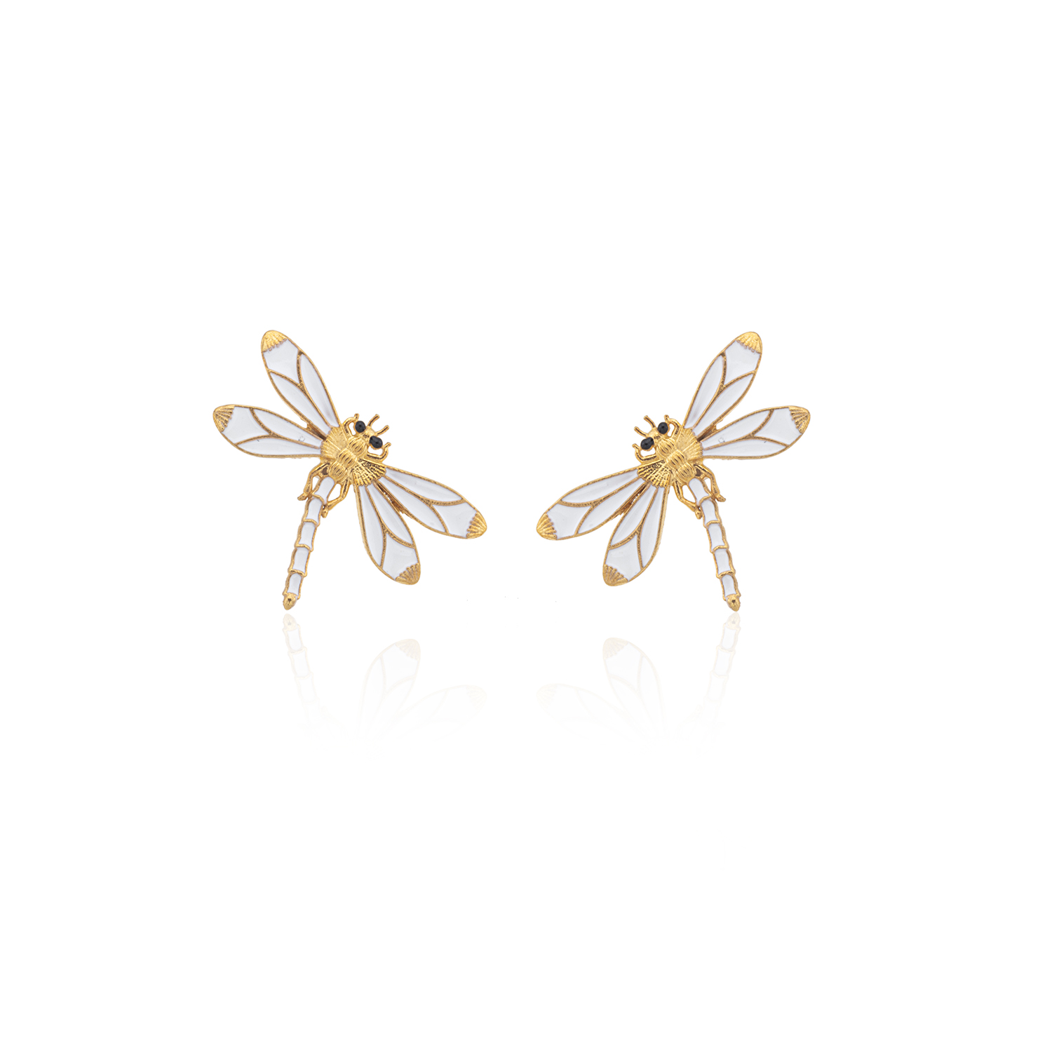 14K Gold Dragonfly Stud Baby Earrings – SouthMiamiJewelers