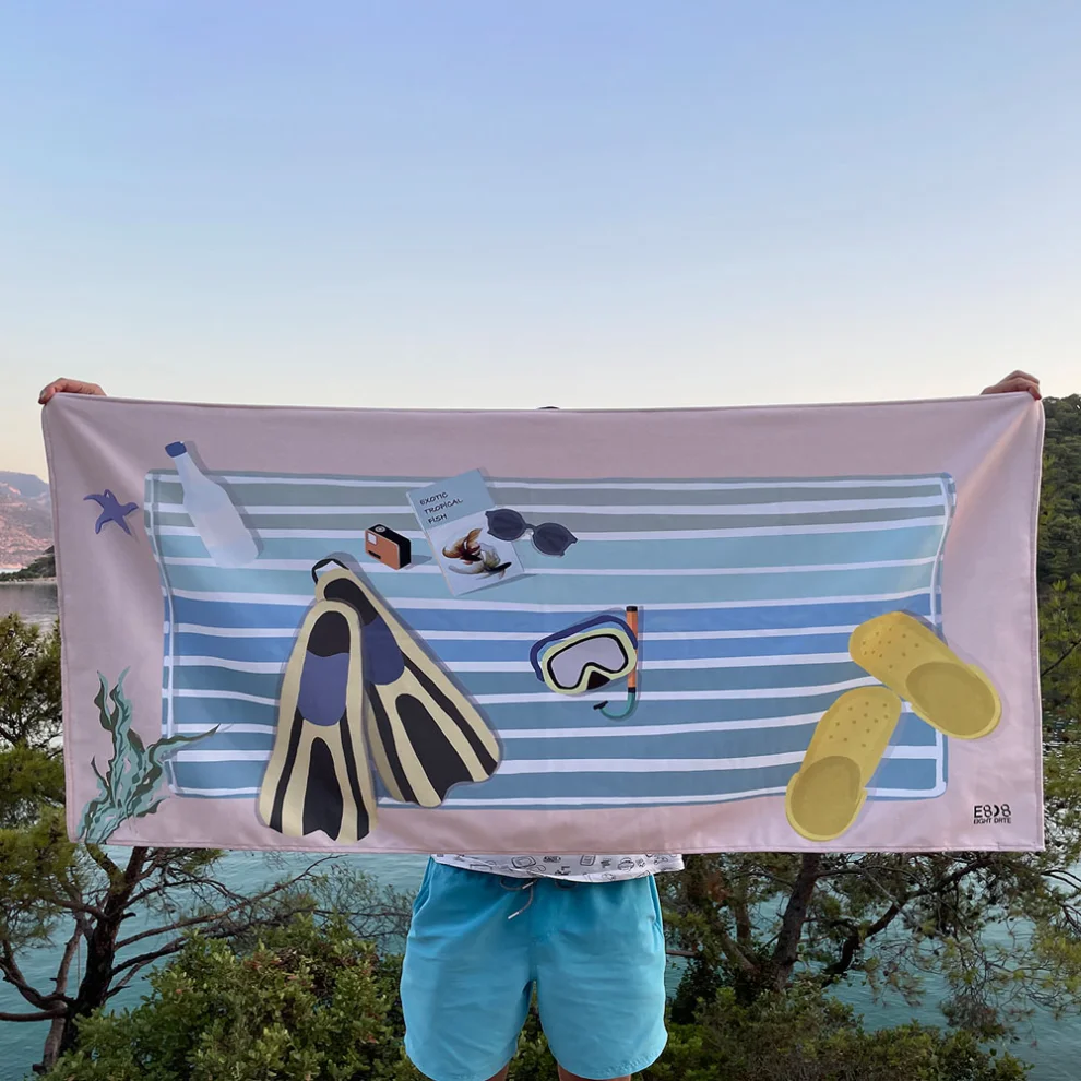 Eight Date - Diver Beach Towel