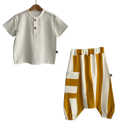DOROANDME - Linen T-shirt - Harem Pant Set