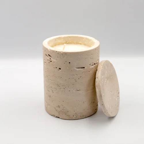 ODA.products - No: 3 Travertine Marble Candle