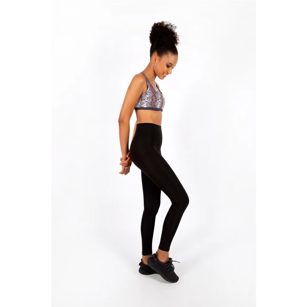 Bellis Activewear - Shiny Lycra Legging - I Black XXS | hipicon