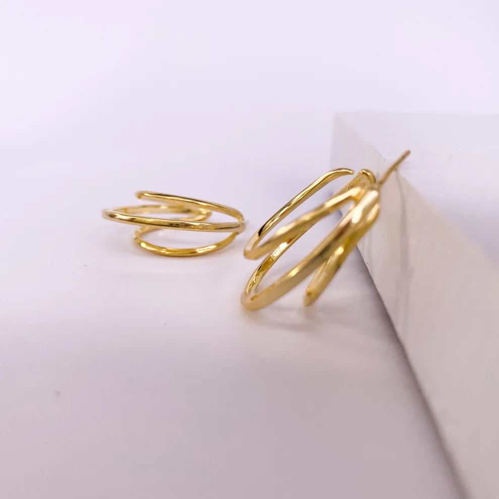 Yazgi Sungur Jewelry - 3 Hoop Forms Küpe