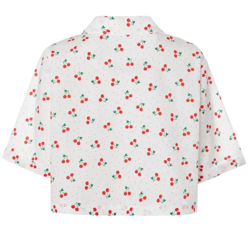 3x2 - Cherry Figured Crop Shirt
