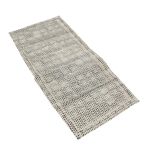 Beige & Stone - Naturel Dot Hand Printing Cotton Runner