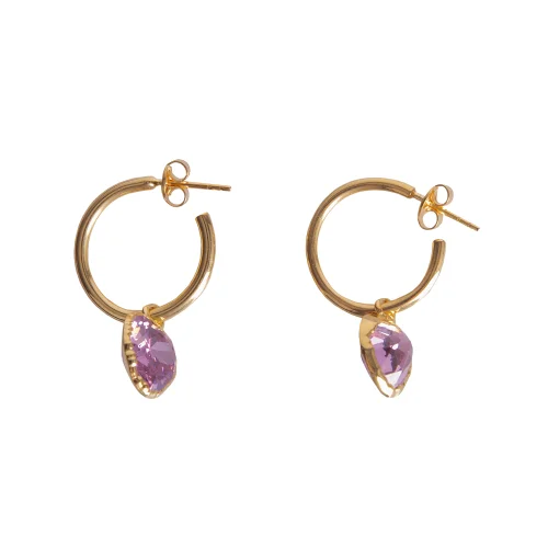 Lavanta - Love Letters Earrings With Pink Quartz Zircon