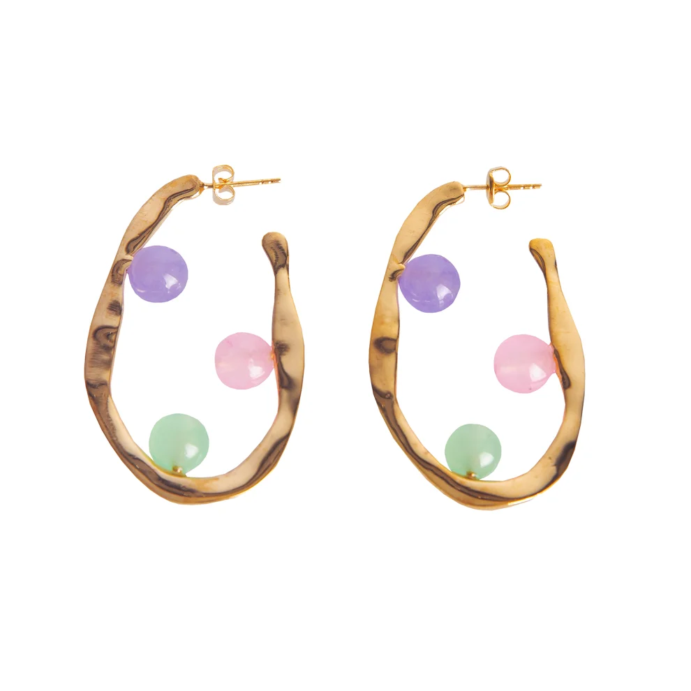 Lavanta - Estella Earrings With Multicolor Jade