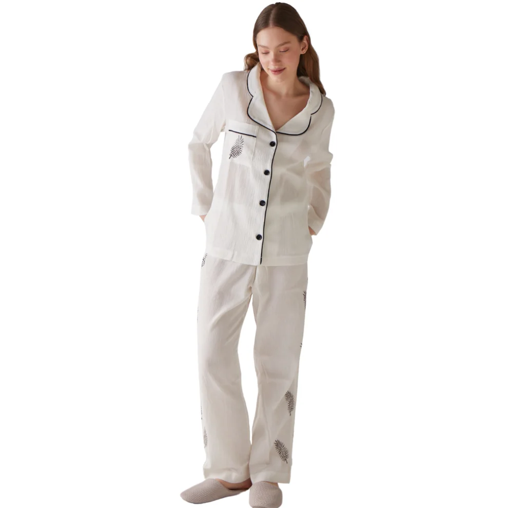 Handarte Los Angeles - Leaf Pattern Long Pyjama Set - Il