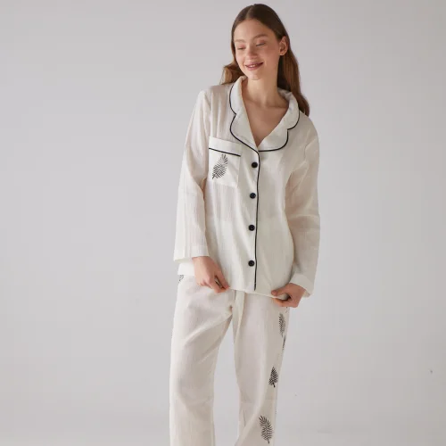 Handarte Los Angeles - Leaf Pattern Long Pyjama Set - Il