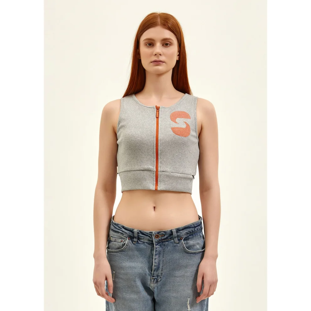 Nasaqu - Nsq Aktif Fermuarlı Crop Top