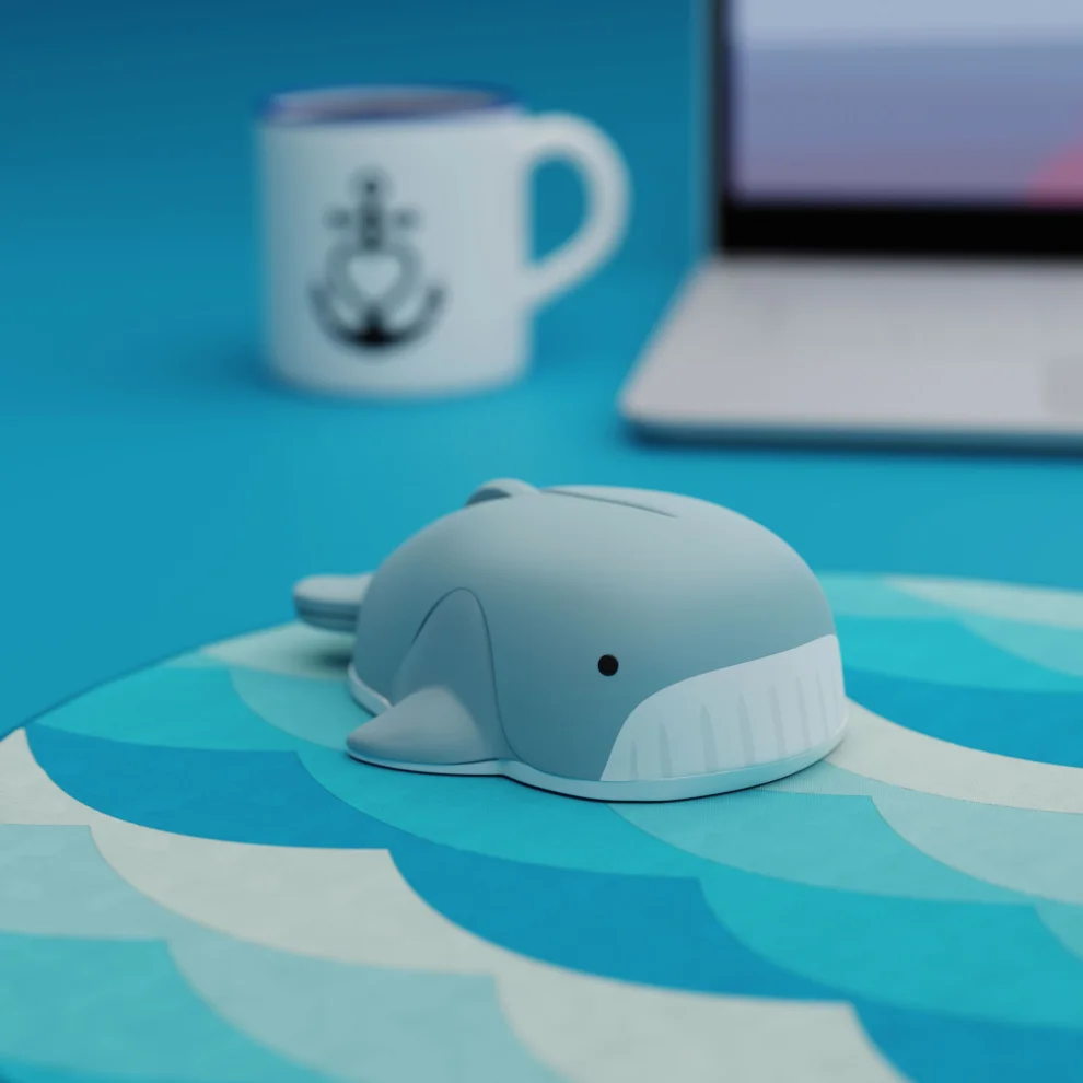 Mustard - Moby Whale Themed Wireless Mouse