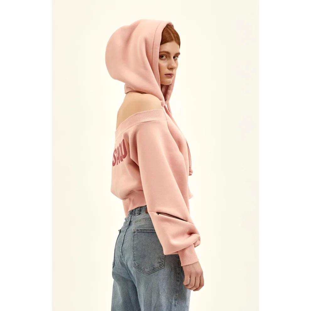 Cropped shoulder outlet hoodie